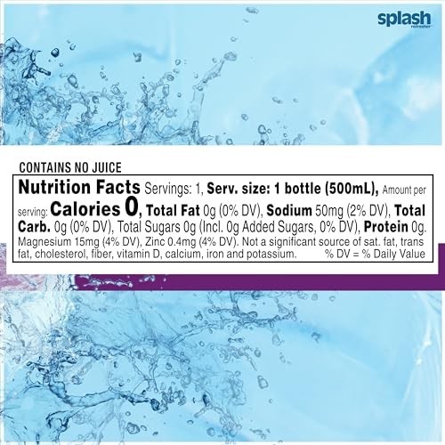 Splash Refresher Acai Grape Flavor Water Beverage, 8 Fl Oz Plastic Bottles 24CT gallery