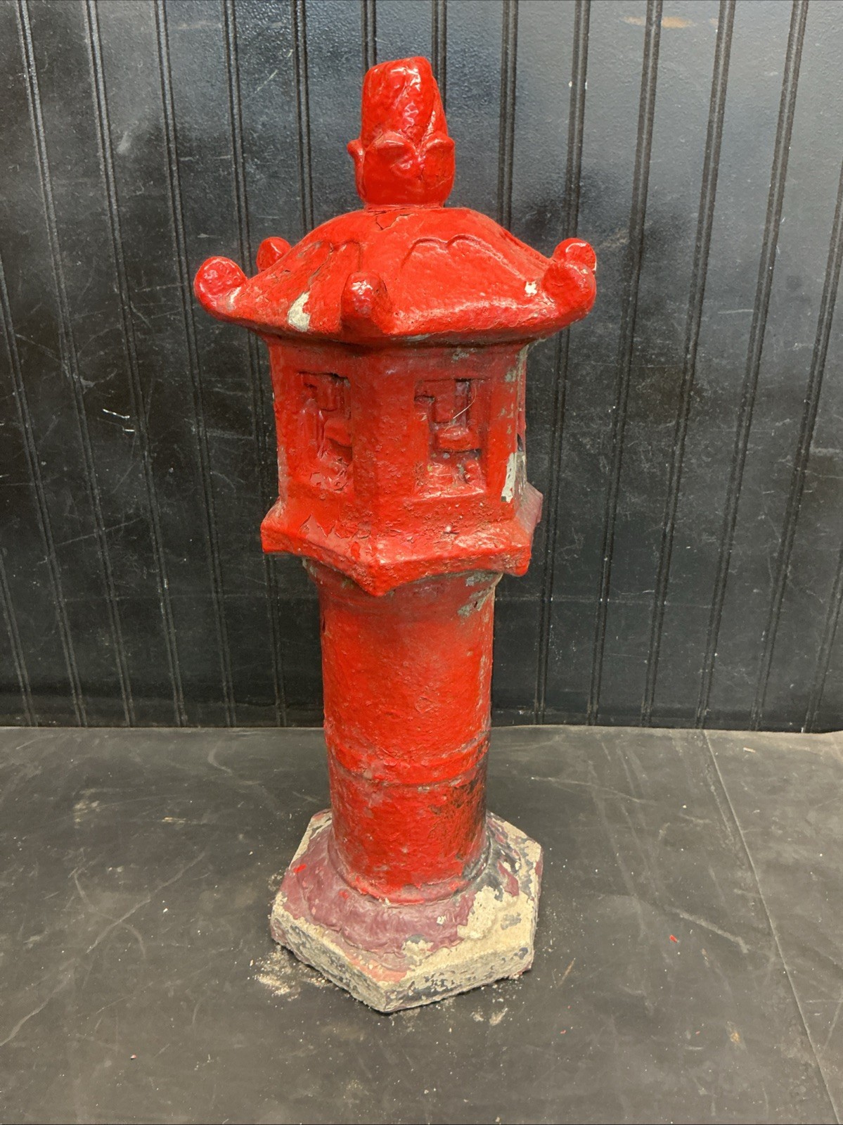 PAGODA ORIENTAL CONCRETE LANTERN JAPANESE GARDEN CEMENT STONE STATUE 22”x9” gallery