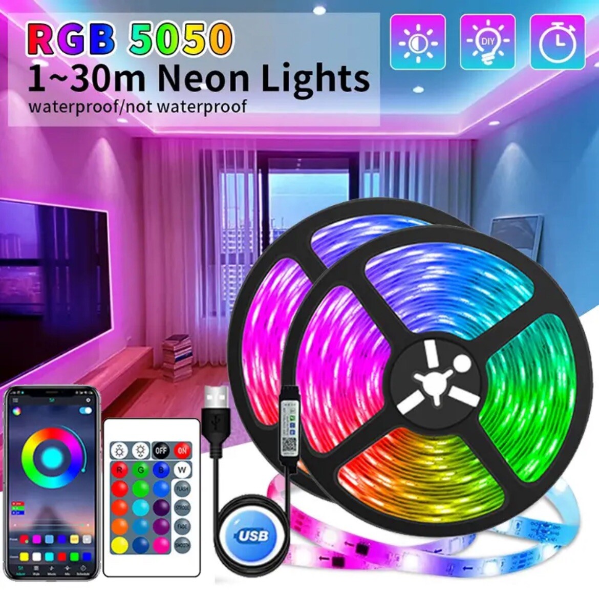 Led Light 20m Waterproof LED RGB Strip Lights gallery