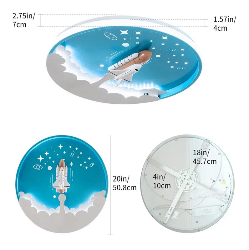 Modern Ceiling Light Fixtures Dimmable LED Kids Room Ceiling Lamp 20 Inch gallery