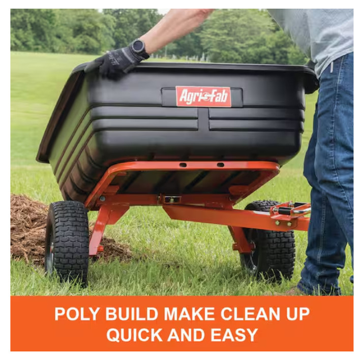 12 cu. ft. Poly Dump Cart Towable 700 lbs. Load Capacity For Heavy Hauling Tasks gallery