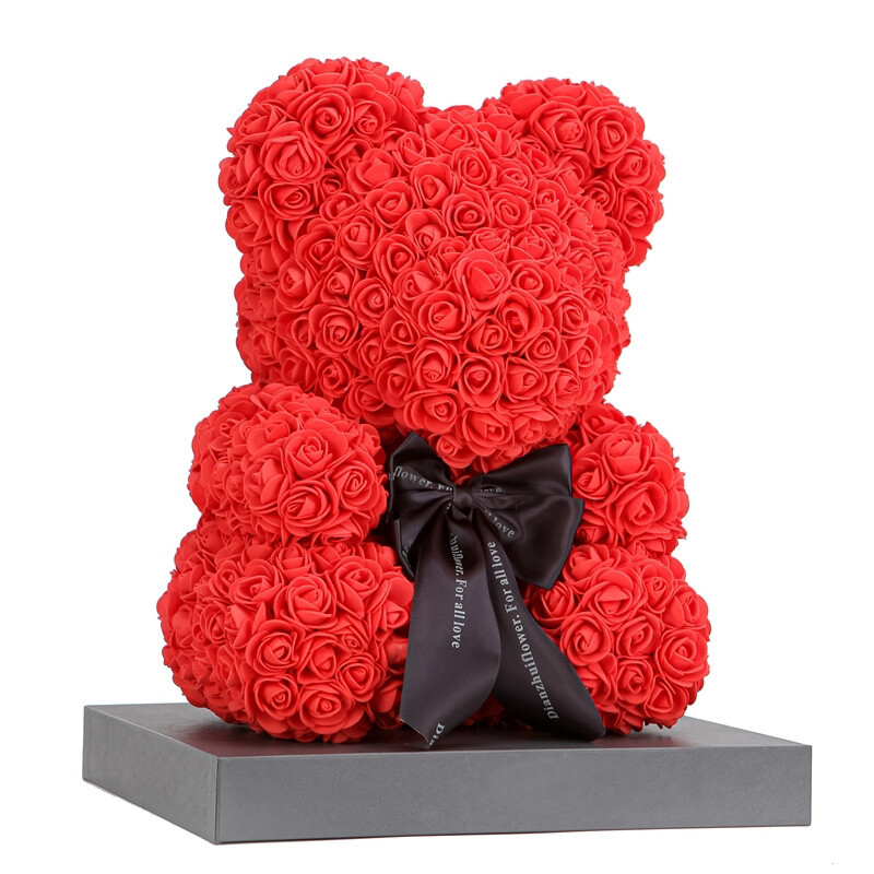 10" Artificial Rose Teddy Bear Birthday Valentine's Day Gift for Girlfriend Wife gallery
