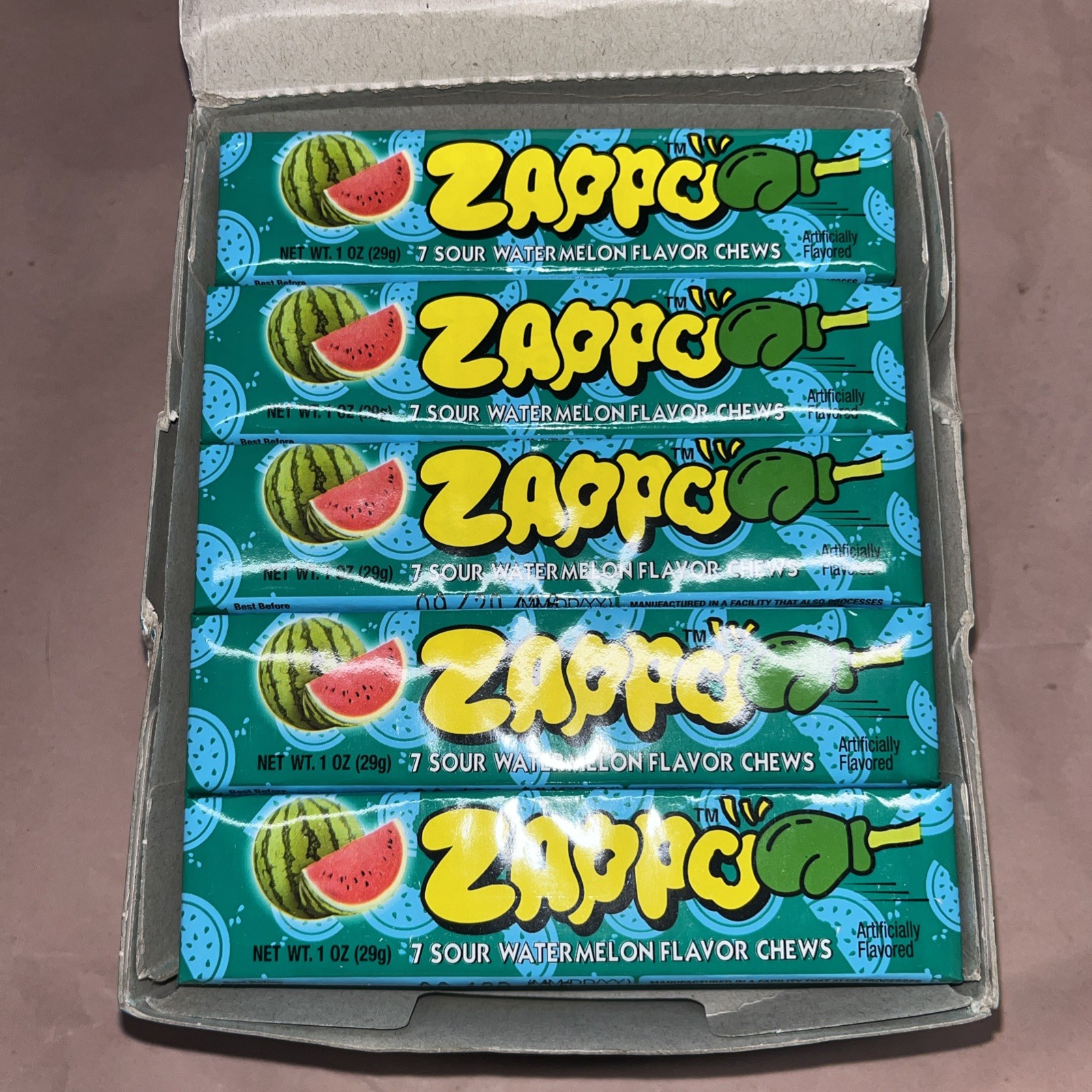 30 Pack Zappo Sour Watermelon Chews Retail Pack 1oz Sell Units gallery