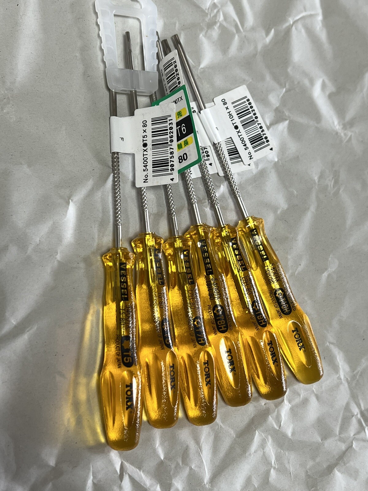 VESSEL TORX Driver 6-piece set 5400TX Power Grip T5 T6 T7H T8H T9H T10H Japan gallery