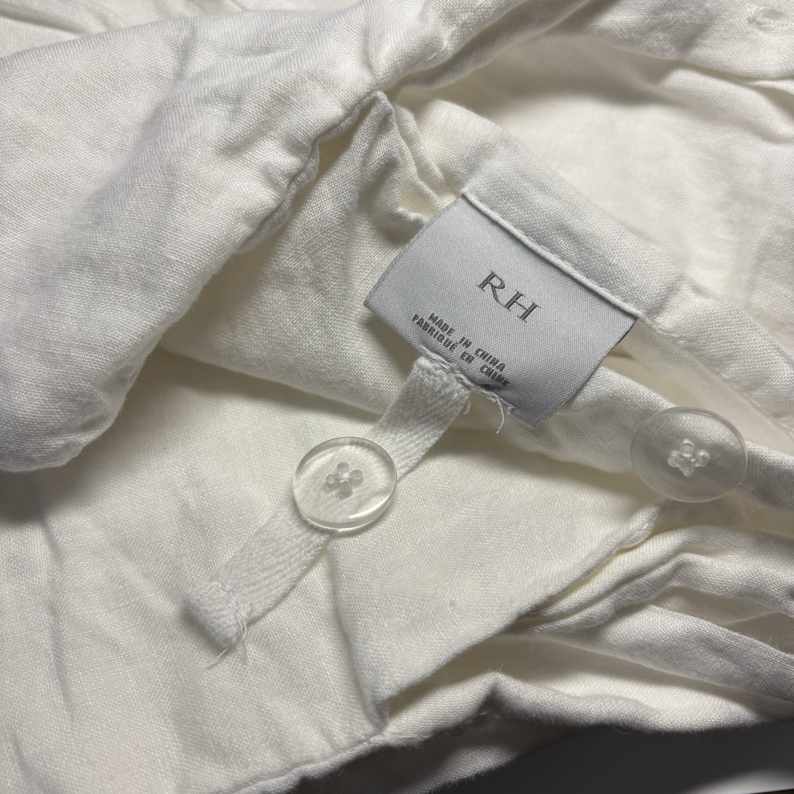 RESTORATION HARDWARE Stonewashed Belgium Linen Full Queen Duvet White gallery