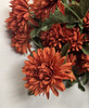 SILK RUST MUM 3 1/8"" FLOWER X 3 -STEM 19 1/2" gallery