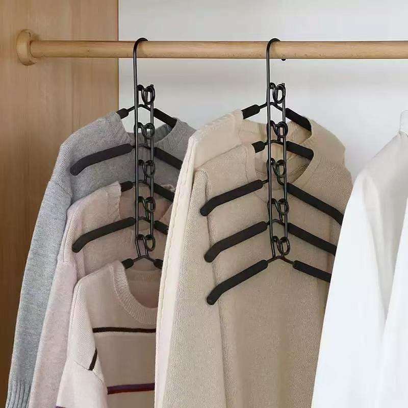 Multiple 5-Layer Clothes Hangers 5 in 1 Sweater Shirt Hanger for Shirts Space US gallery
