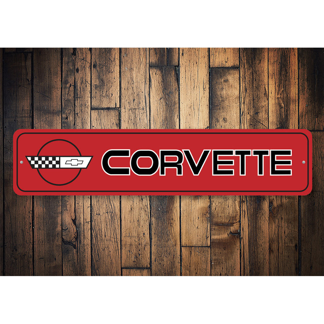 Chevy Corvette Garage Sign Custom Aluminum Personalized Man Cave Wall Decor gallery