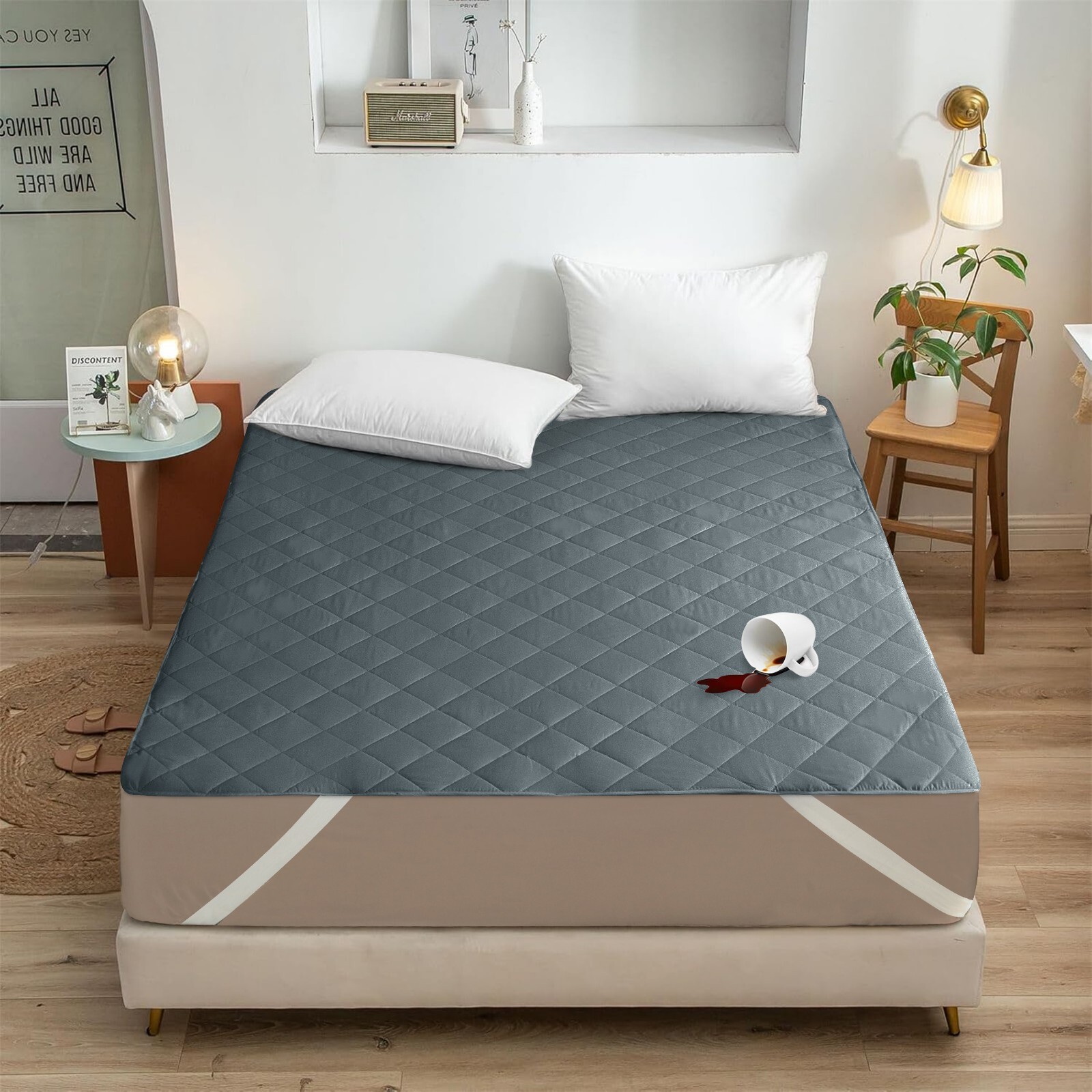 Waterproof Mattress Protector Queen Size Quilted Mattress Cover Pad Upto 18 Deep gallery