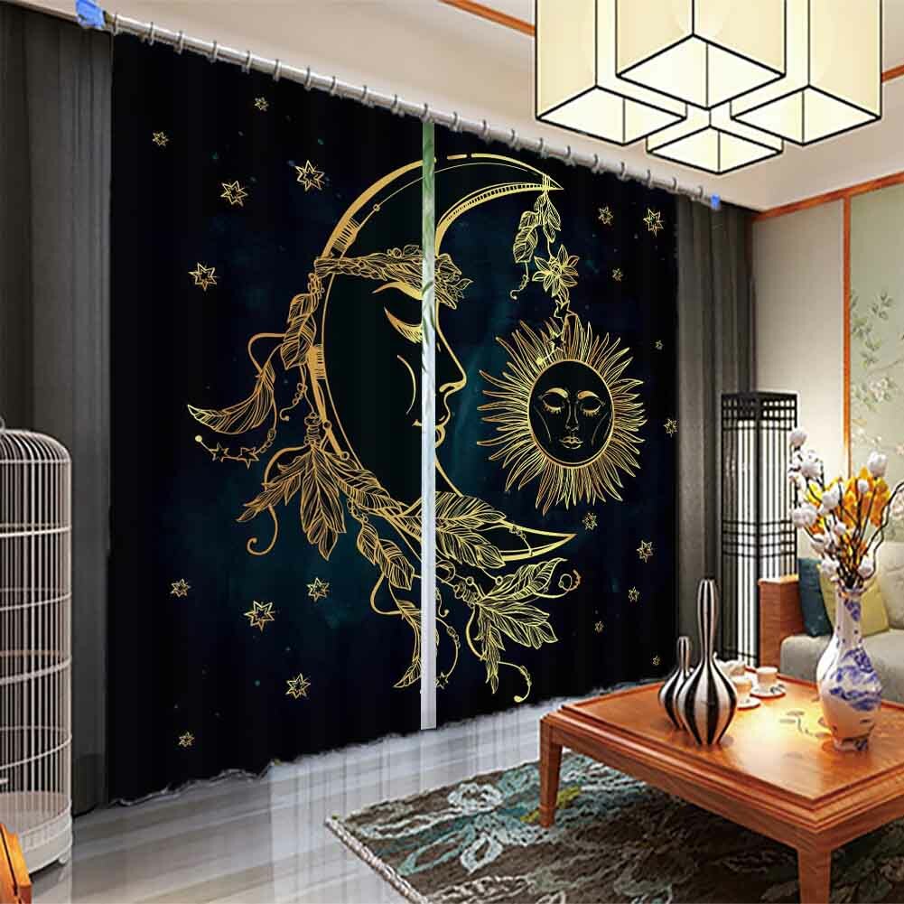 Sunflower Decoration 3D Blockout Photo Print Curtain Fabric Curtains Window gallery