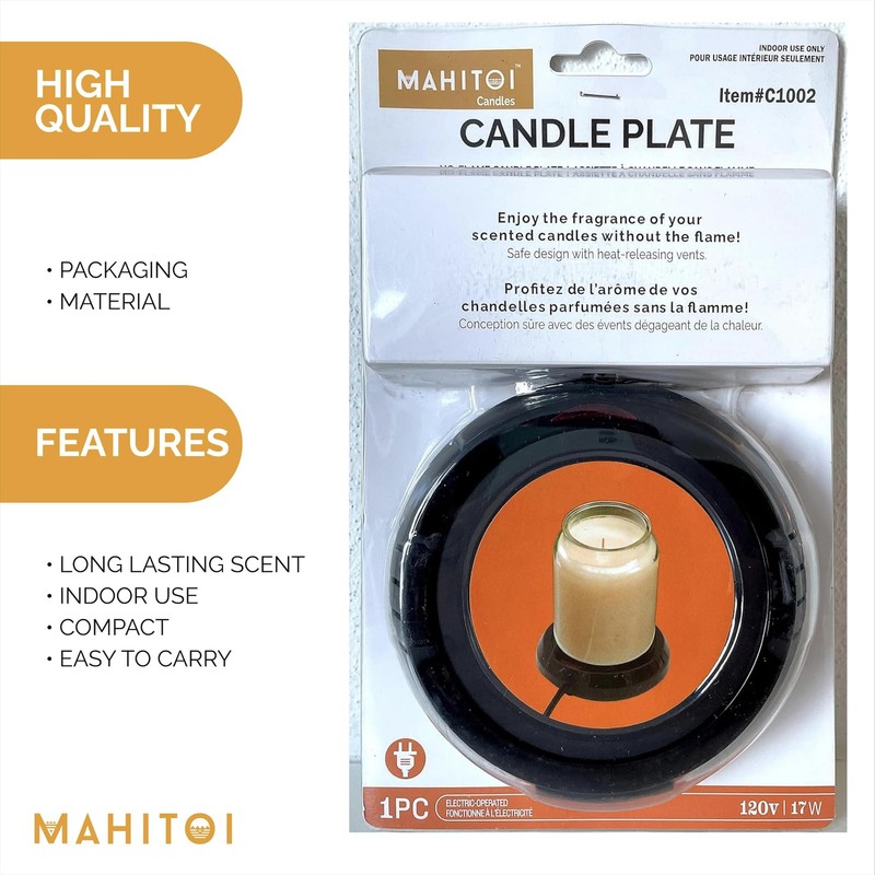 Durable Heavy Portable Large Warmer Safe Plate for Candle Jar & Mug Warmer, Spac gallery