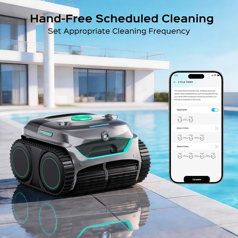 (2026 Upgrade) C2 Vision AI Camera Pool Vacuum for Inground Pools,Floor to Wate gallery