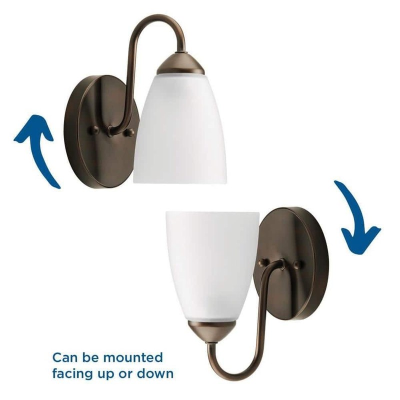 Progress Lighting 1-Light Brushed Nickel Etched Glass Bath Vanity Light gallery
