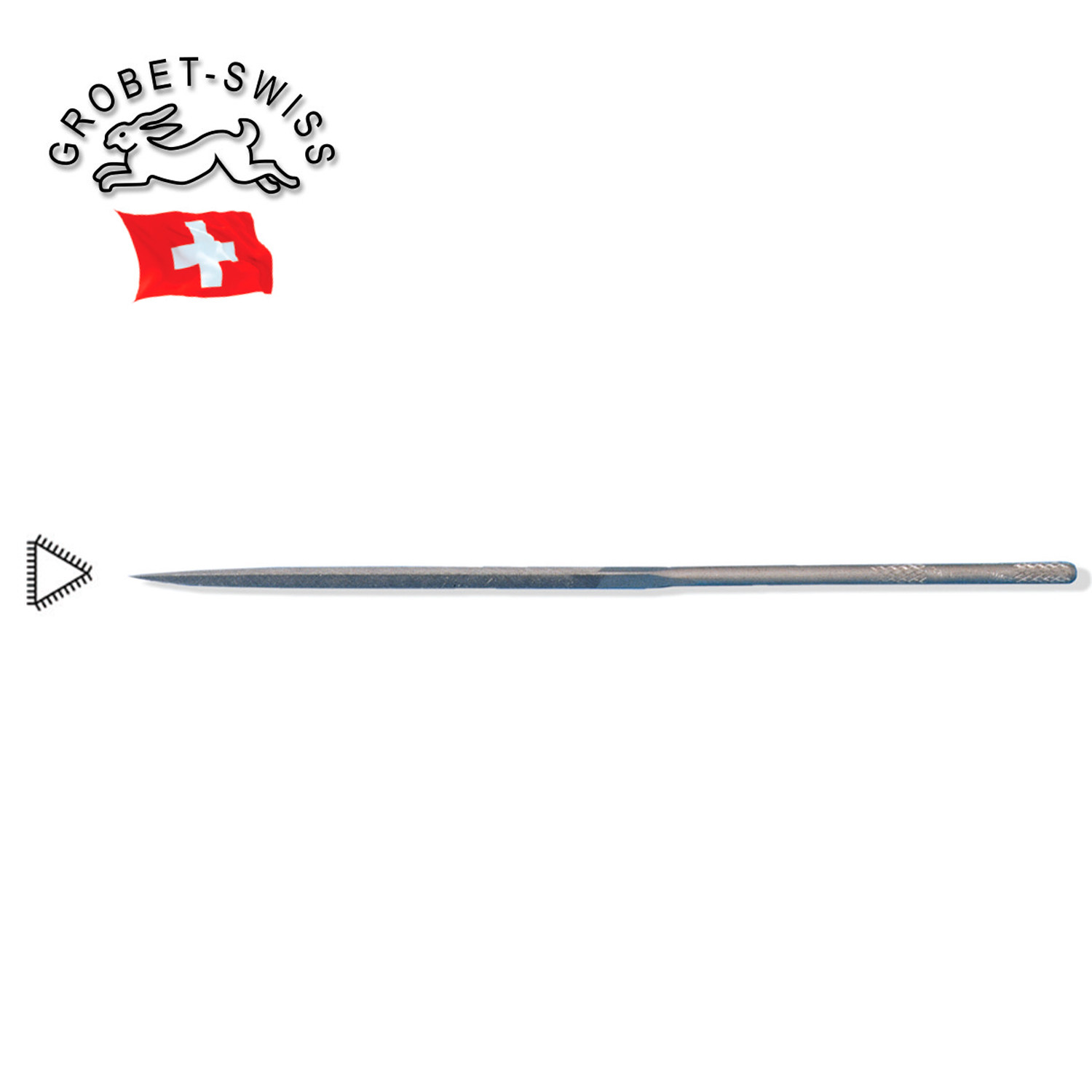 Grobet Swiss Three-Square Needle Files, 7" (180mm) Length, (Cut 0 & Cut 1) - NEW gallery