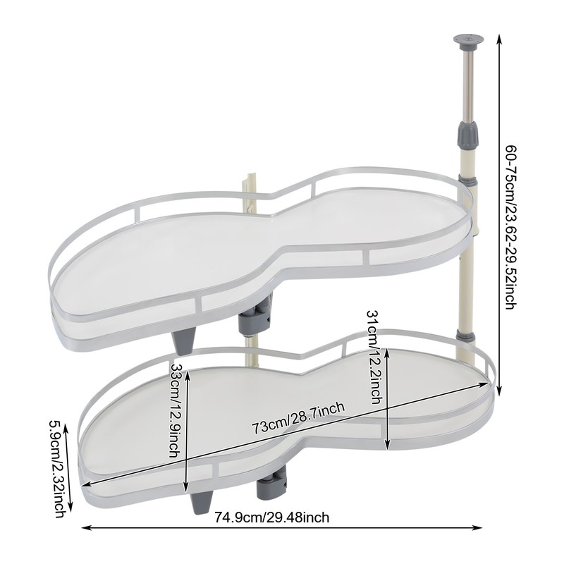 2-tier White Blind Corner Cabinet Left Blind Corner Cabinet Pull-out Organizer gallery