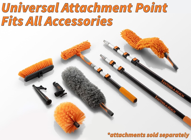 5-24 ft Window Washer Squeegee Kit with Extension Pole (30+ Foot Reach) // Lo... gallery
