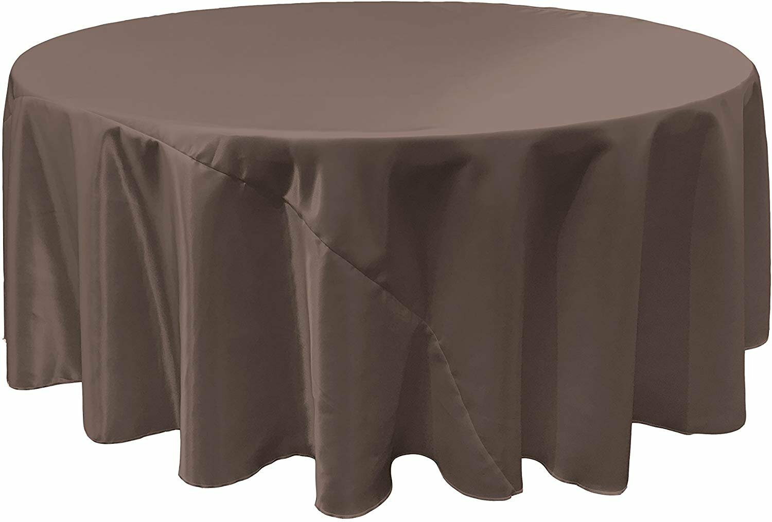 LA Linen Bridal Satin Round Tablecloth, 132-Inch, Charcoal gallery