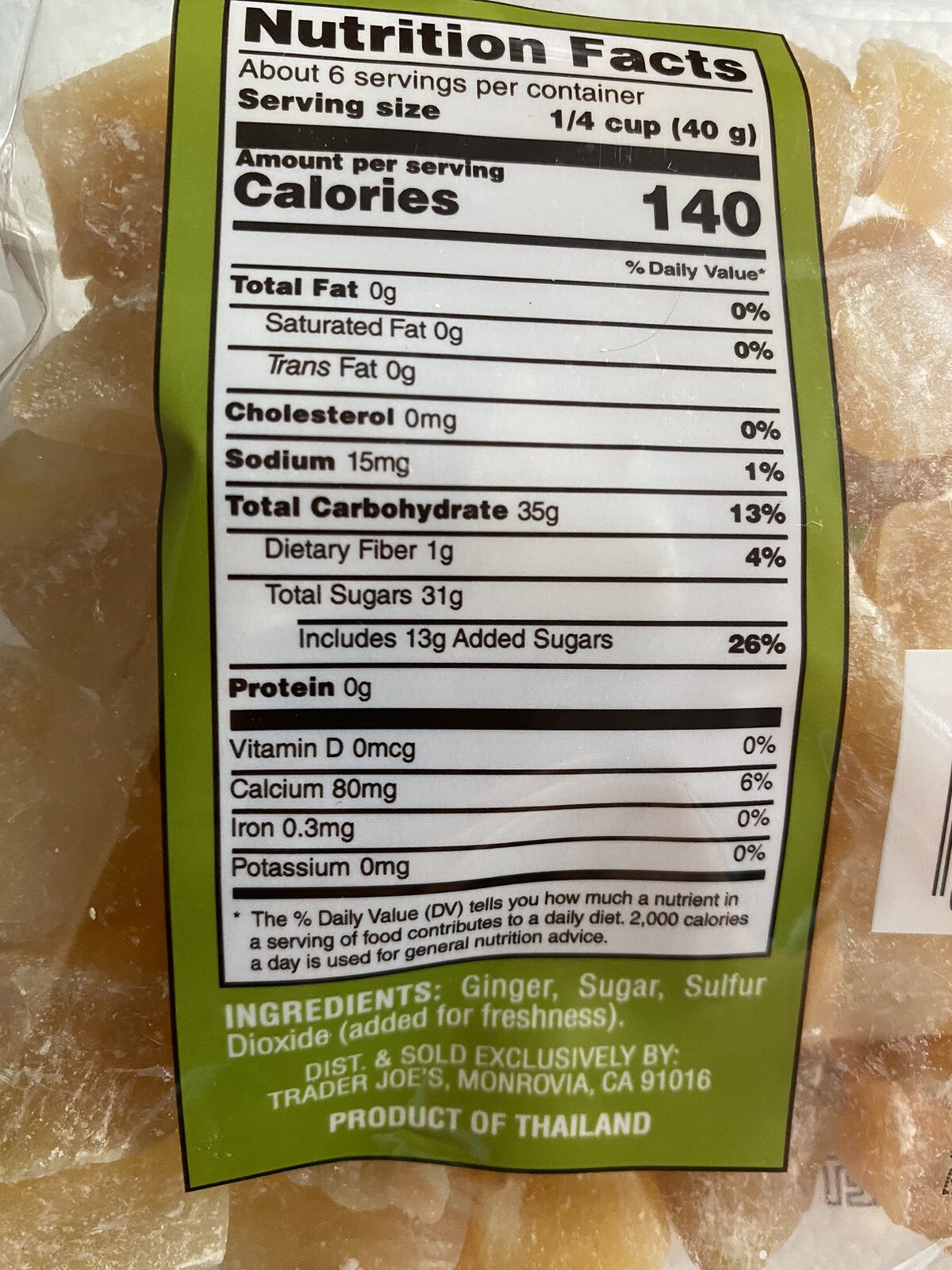 4 Bags Trader Joe's Uncrystallized Candied Ginger Dried Fruit 8oz each Bag gallery