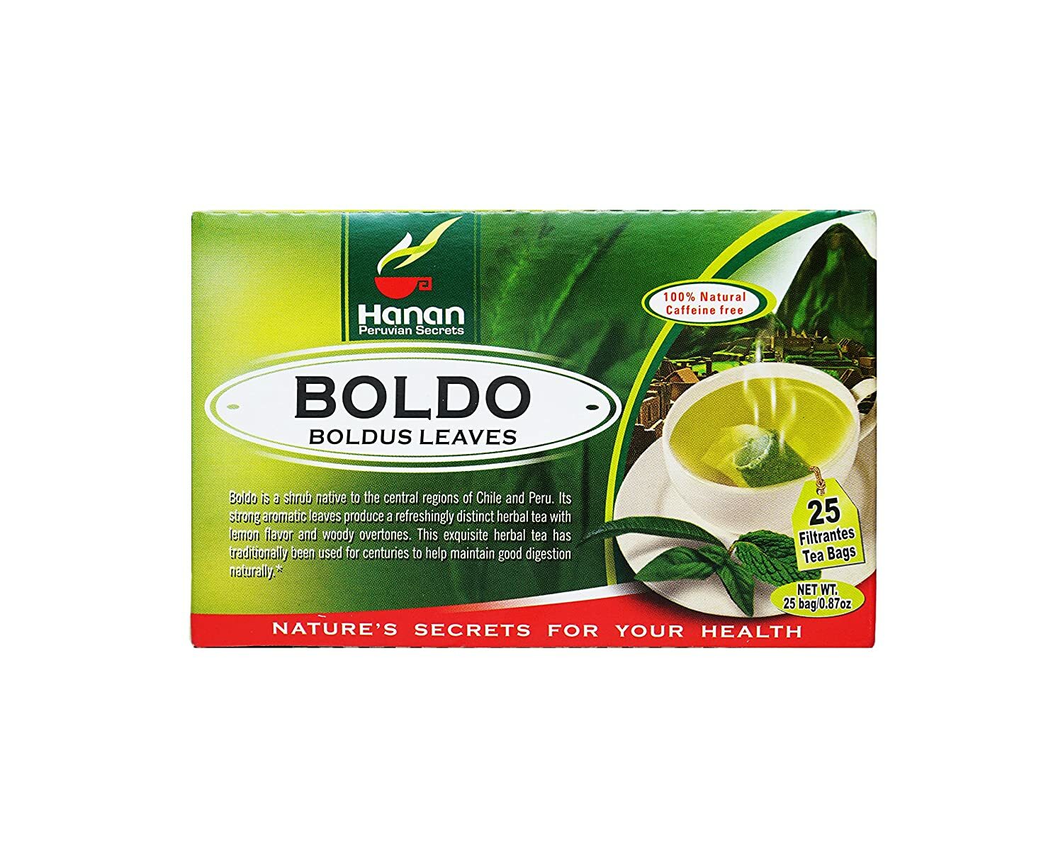 Hanan Peruvian Secrets Boldo Herbal Tea | 100% Natural Boldus | 25 Tea Bags | Na gallery