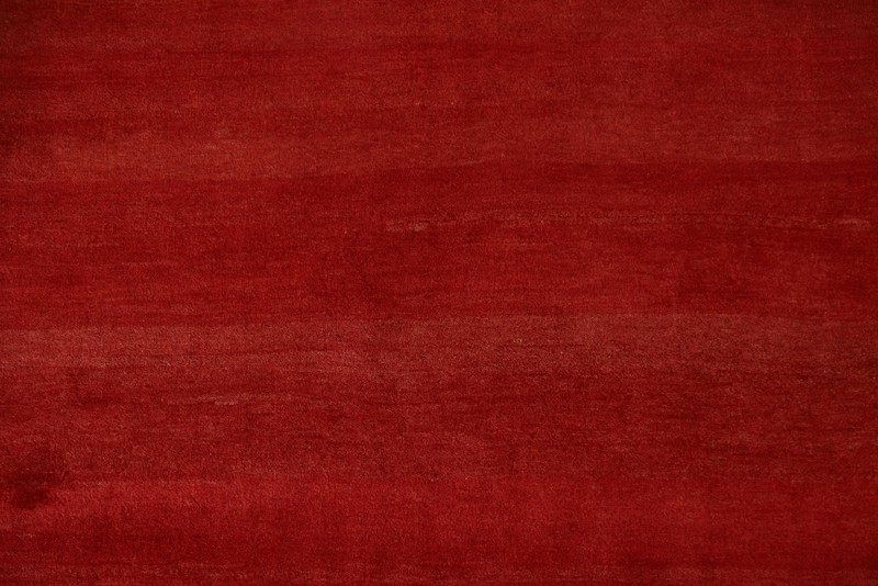 Solid Color Contemporary Gabbeh Rug 5x7 Handmade Wool Red Carpet gallery
