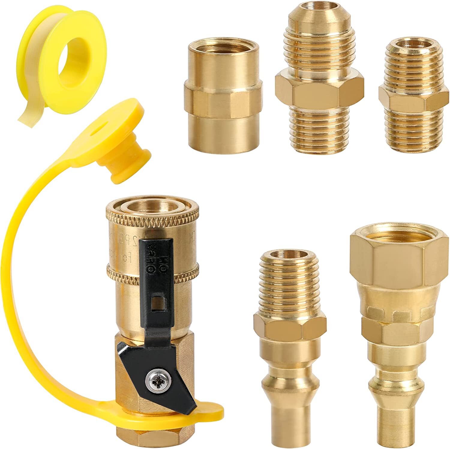 7Pcs RV Quick-connect Fittings BBQ Grill Adapter 1/4" NPT Propane Hose Adapter gallery
