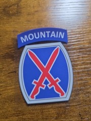 10th Mountain Division Patch Tab UV DTF Decal Waterproof Made In USA