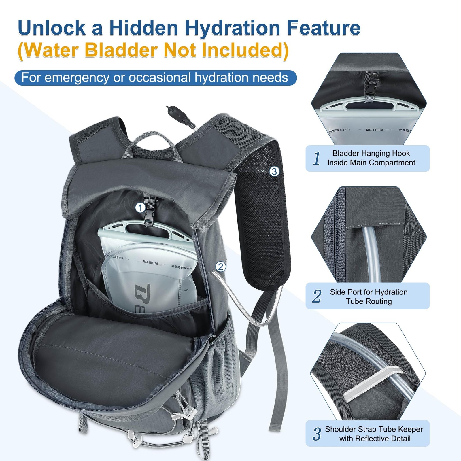 Hiking Backpack 15L Small Backpack Packable Day pack Water Resistant Lightwei... 5