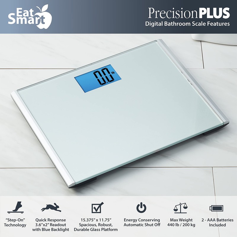 Eat Smart Precision Plus Digital Bathroom Scale, 440-lb Capacity, Wide Platfo... gallery