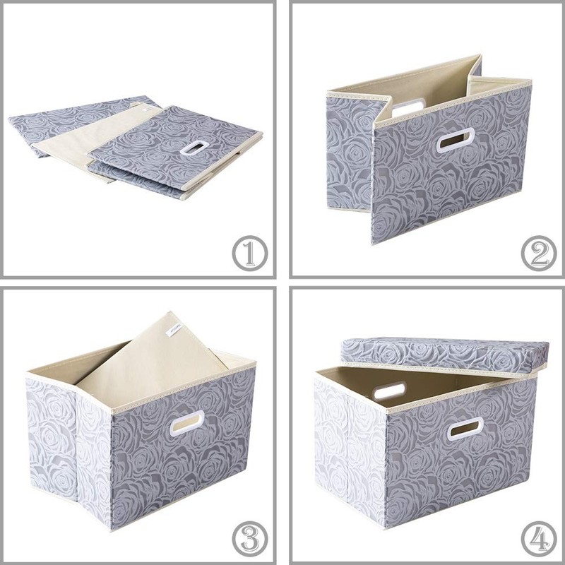 Foldable Storage Bins with Lids [5-Pack] Fabric Decorative Storage Cubes Orga... gallery