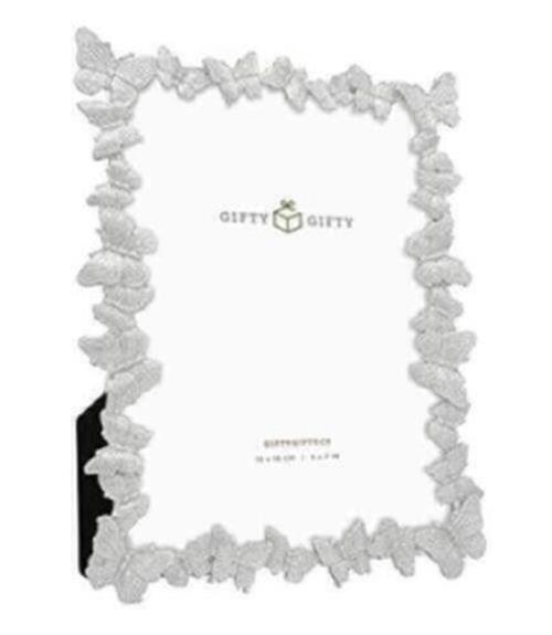 GIFTY GIFTY Silver Butterfly Photo Frame / 5x7 in | for Vertical and gallery