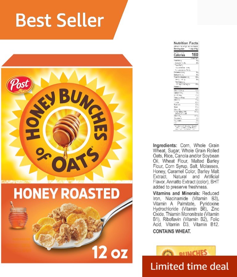 Versatile 12oz Honey Roasted Cold Cereal - Perfect for Breakfast or Snack gallery