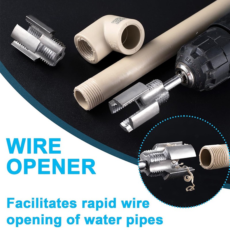 Integrated Internal & External Thread Cutting Tool Threader For 1/2" 3/4" Pipe gallery