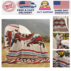 Aztec Throw Blanket with Soft Sherpa Lining, Traditional Southwestern Navajo …