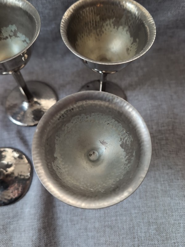Vtg SilverCraft Goblets Silver Plated EPNS Electroplated Nickel Silver Set Of 5 gallery
