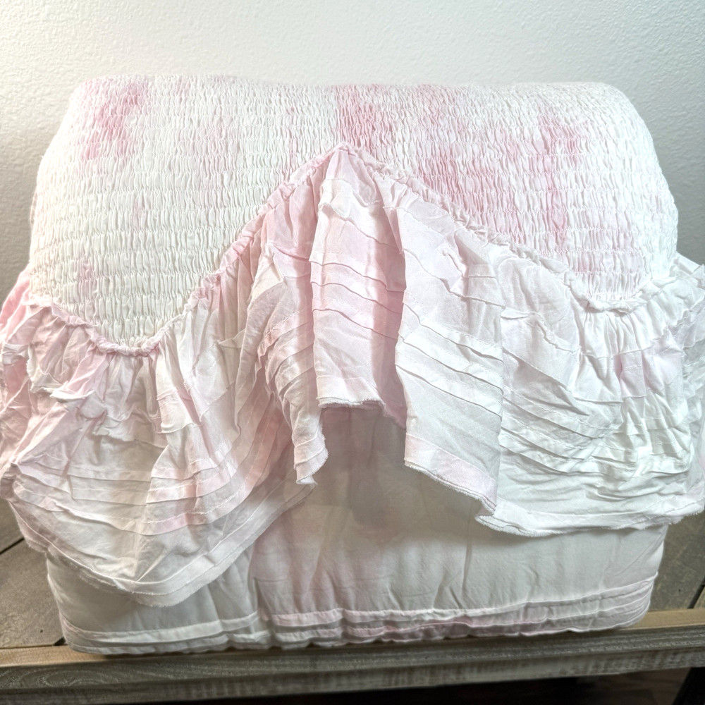POTTERY BARN LOVESHACKFANCY SUMMER DREAM TIE DYE QUILT, TWIN/XL ~ PINK
