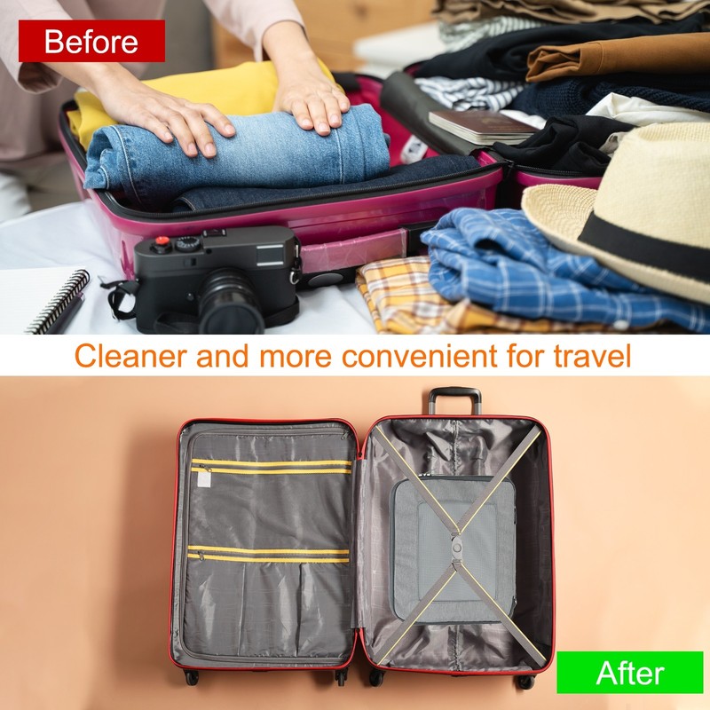 Compression Packing Cube 34x26x13cm Travel Luggage Organizers Bag Grey gallery