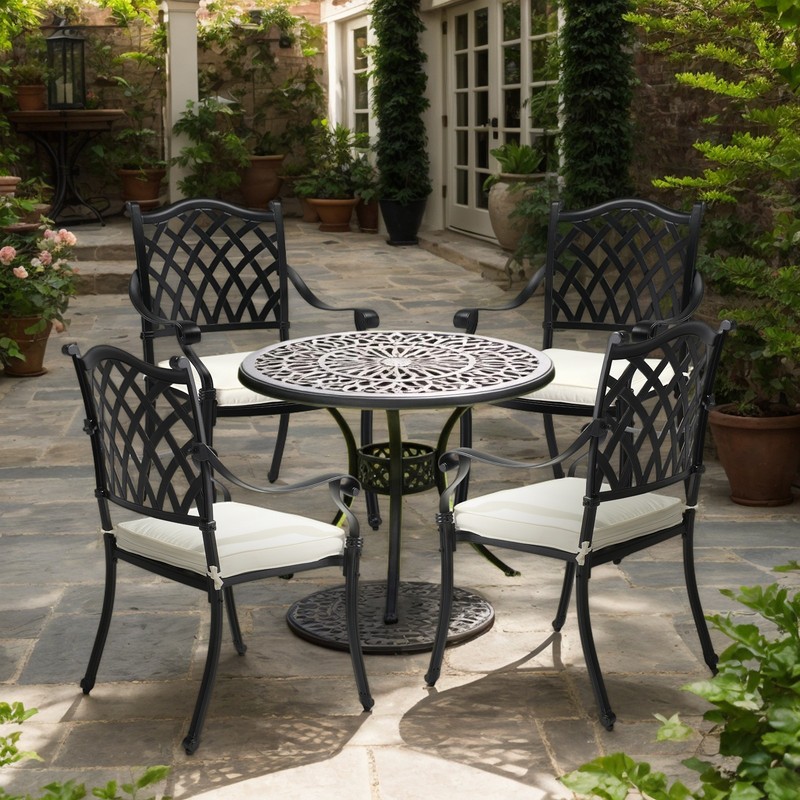 Patio 2PCS Dining Chairs, Stackable Metal Armrest Chairs for In/Outdoor Garden gallery