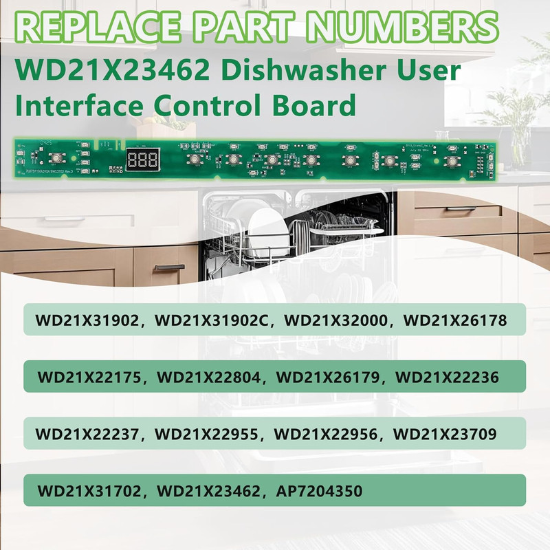 GE Dishwasher Control Board & User Interface, Compatible with Select Models gallery