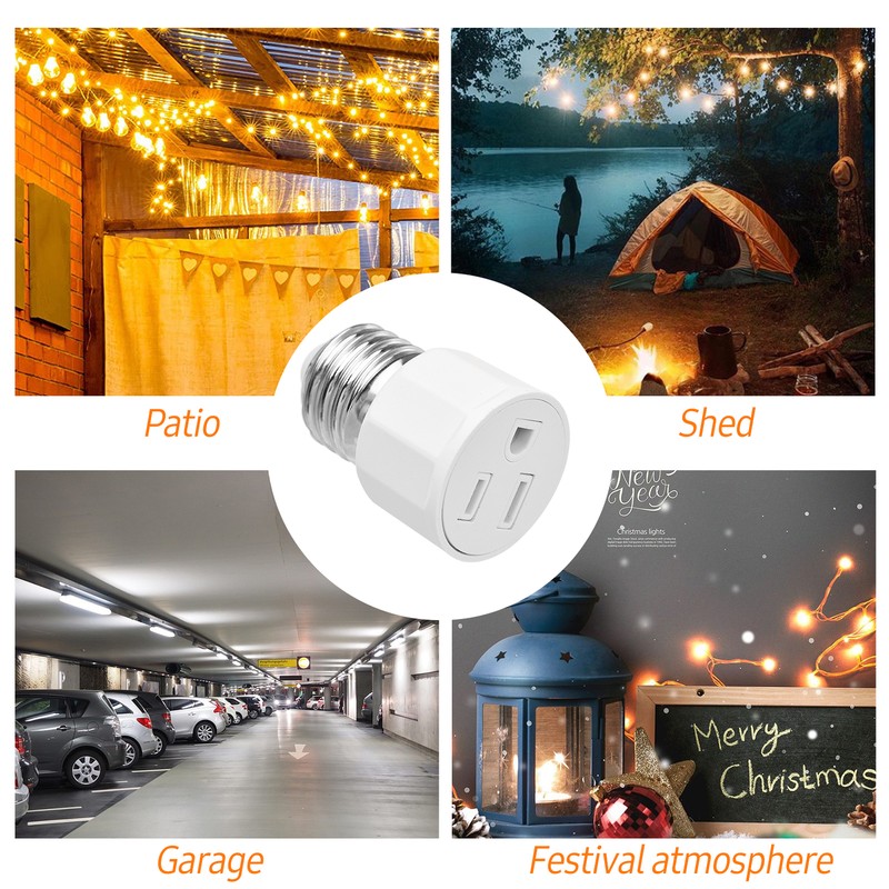 2 PCS E26 E27 Socket 2 or 3 Prong AC to A0N5 gallery