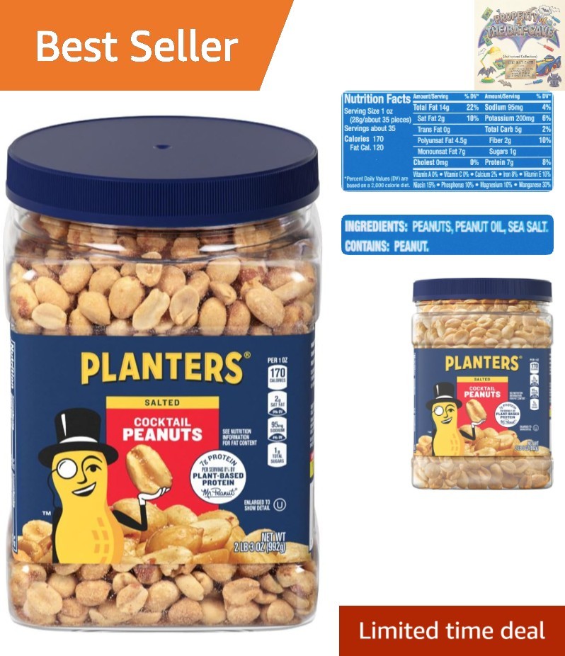 Delicious Salted Peanuts in 35oz Jar - Perfect for Parties and Road Trips gallery