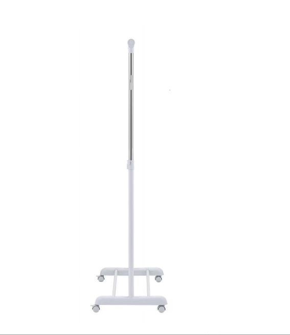 Heavy Clothes Hanger Adjustable Height Rolling Garment Rack Metal Chrome White gallery