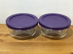 pyrex 7202A 1 Cup 236 mL Clear Round Glass Food Storage Bowl Lid Made in USA Set