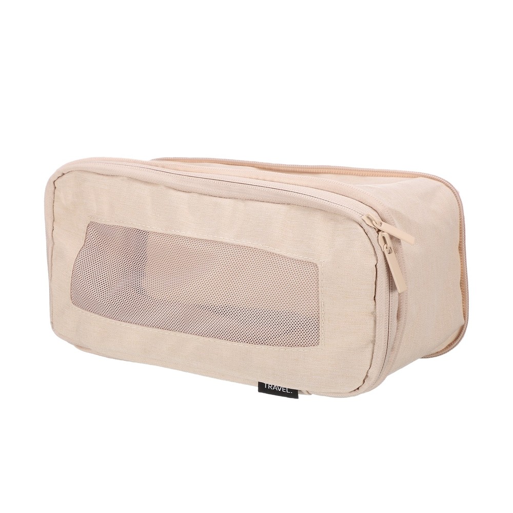 Compression Packing Cube 26x12x13cm Travel Luggage Organizers Bag Beige