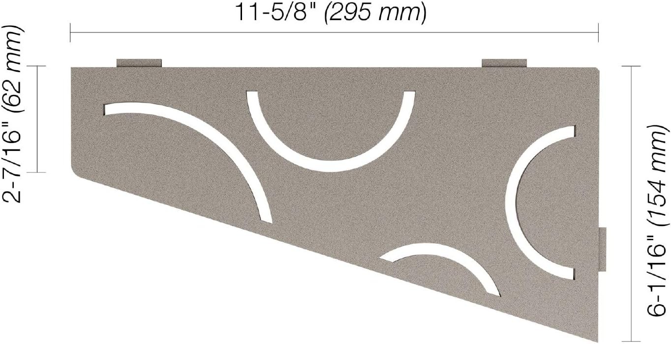 Schluter Systems Shelf Quadrilateral Corner Curve Stone Grey-SES3D6TSSG gallery