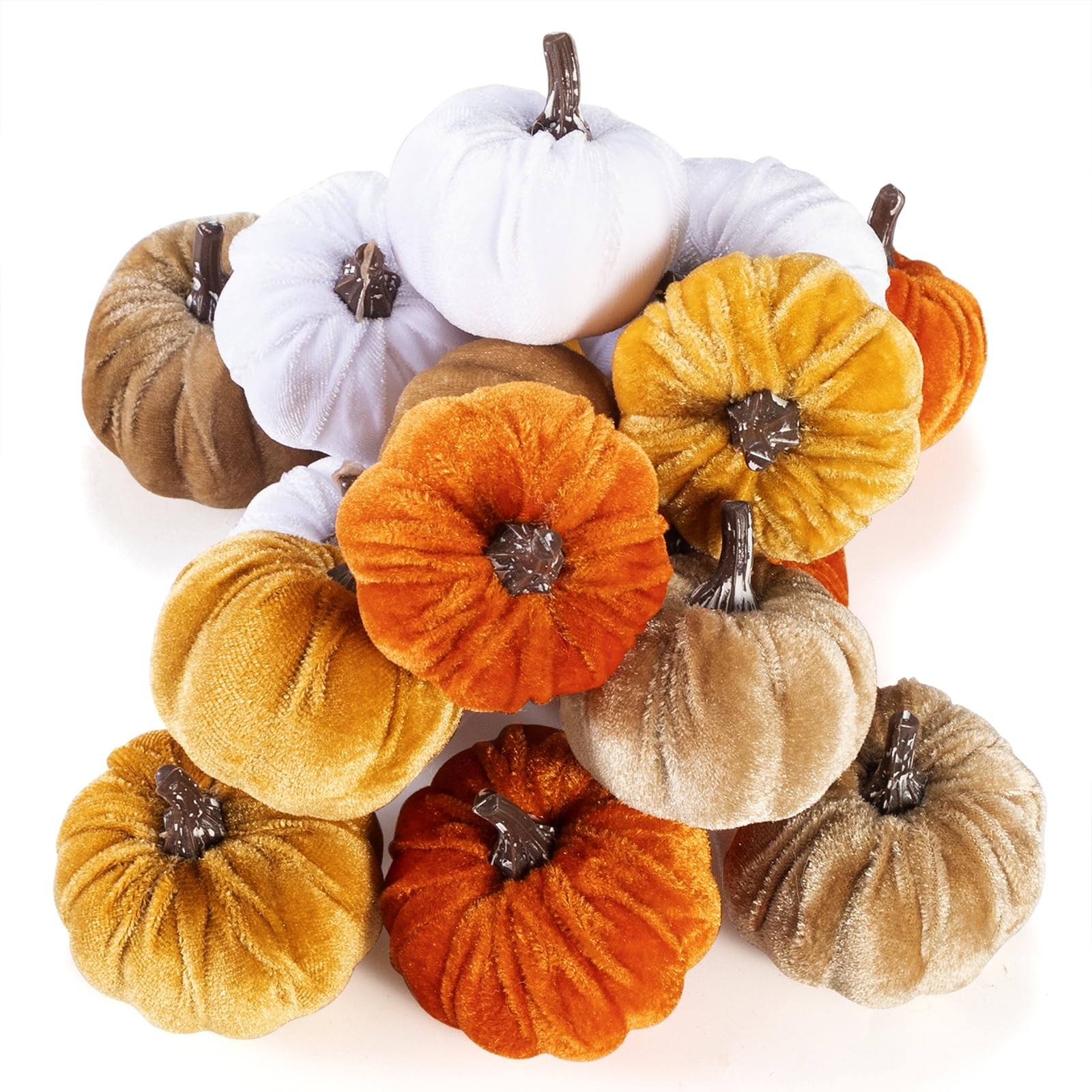 16pcs Artificial Faux Velvet Foam Small Pumpkins Fall Decor - Home Decoration... gallery