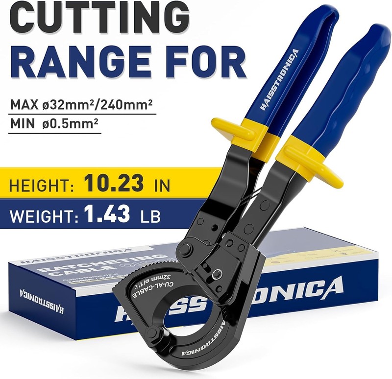 Cable Cutters Ratcheting Cable Cutter Heavy Duty Wire Cutters for Copper Aluminu gallery