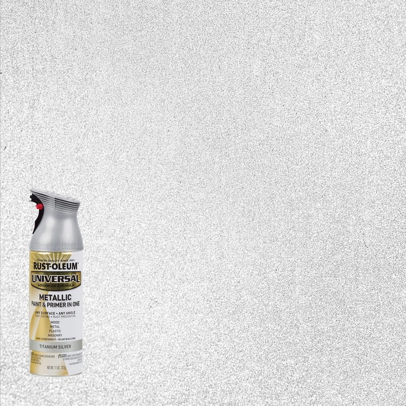 Rust Oleum Universal 11Oz Titanium Silver All Surface Paint And Primer 30Min Dry gallery