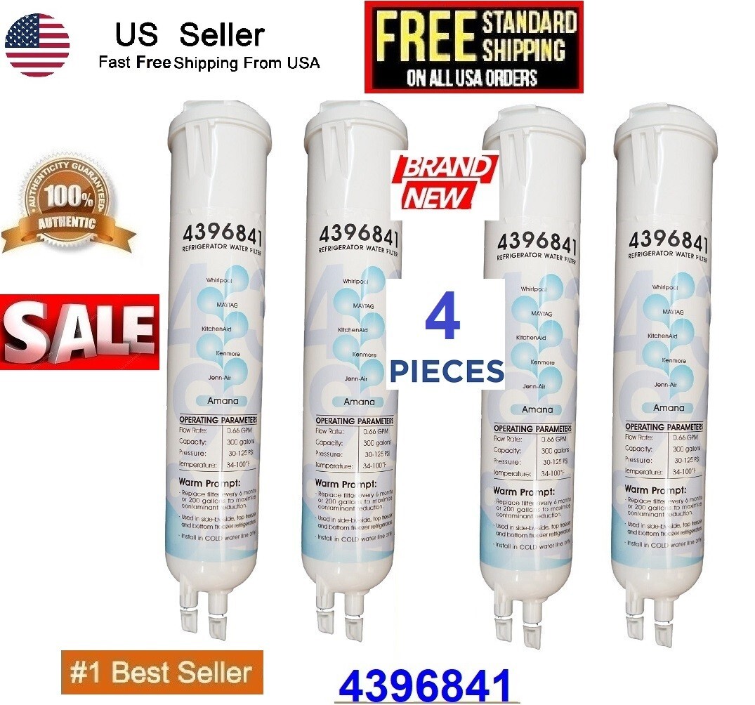 4 Pack Refrigerator Water Replacement Filter EDR3RXD1 9083 4396841 4396710 gallery