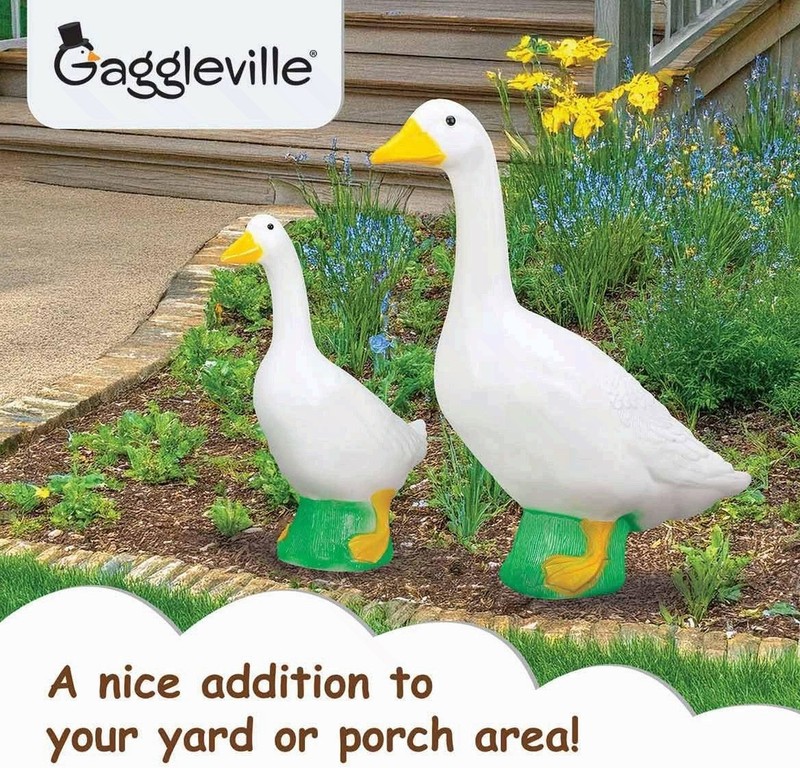 Fox Valley Traders Gaggleville 23" Large White Plastic Goose Garden Decor gallery