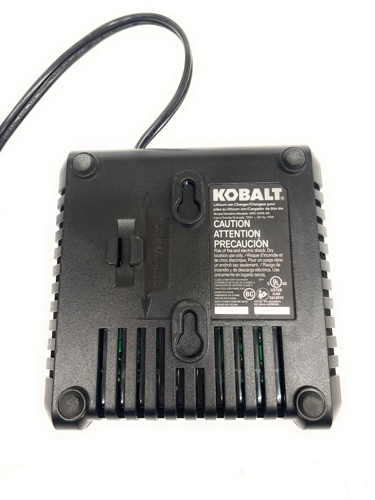 Kobalt 24V Max Lithium-Ion Corded Battery Charger, Blue/Black, KRC 2445-03 gallery